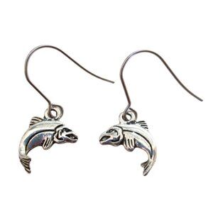 New Fish Dangle Pierced Earrings Unique Angler Jewelry
